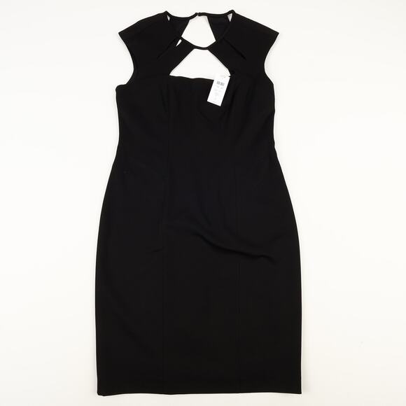 NWT Cache Womens 14 Bodycon Sheath Little Black Dress Cutouts C101A Cocktail - Picture 1 of 11